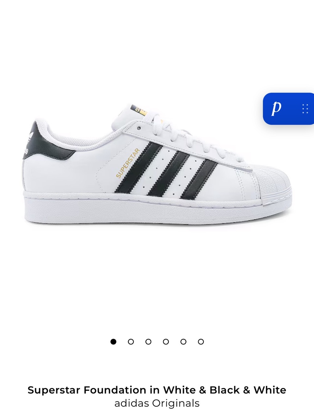 adidas Originals Superstar Leather Sneaker in White & Black
